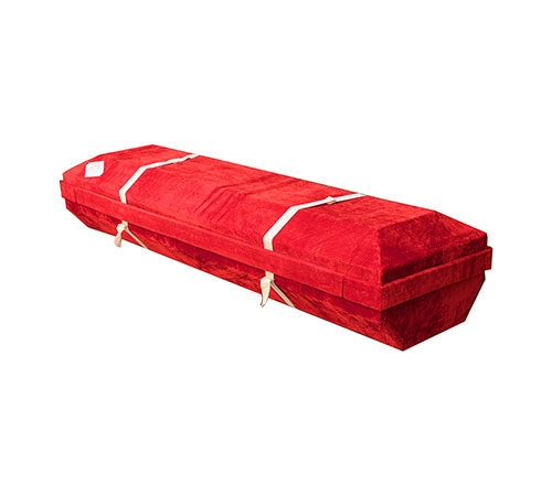 中档棺材-大红绒料款